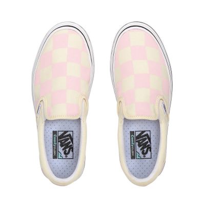 Vans Big Classics Checker Super ComfyCush Slip-On - Kadın Platform Ayakkabı (Beyaz)